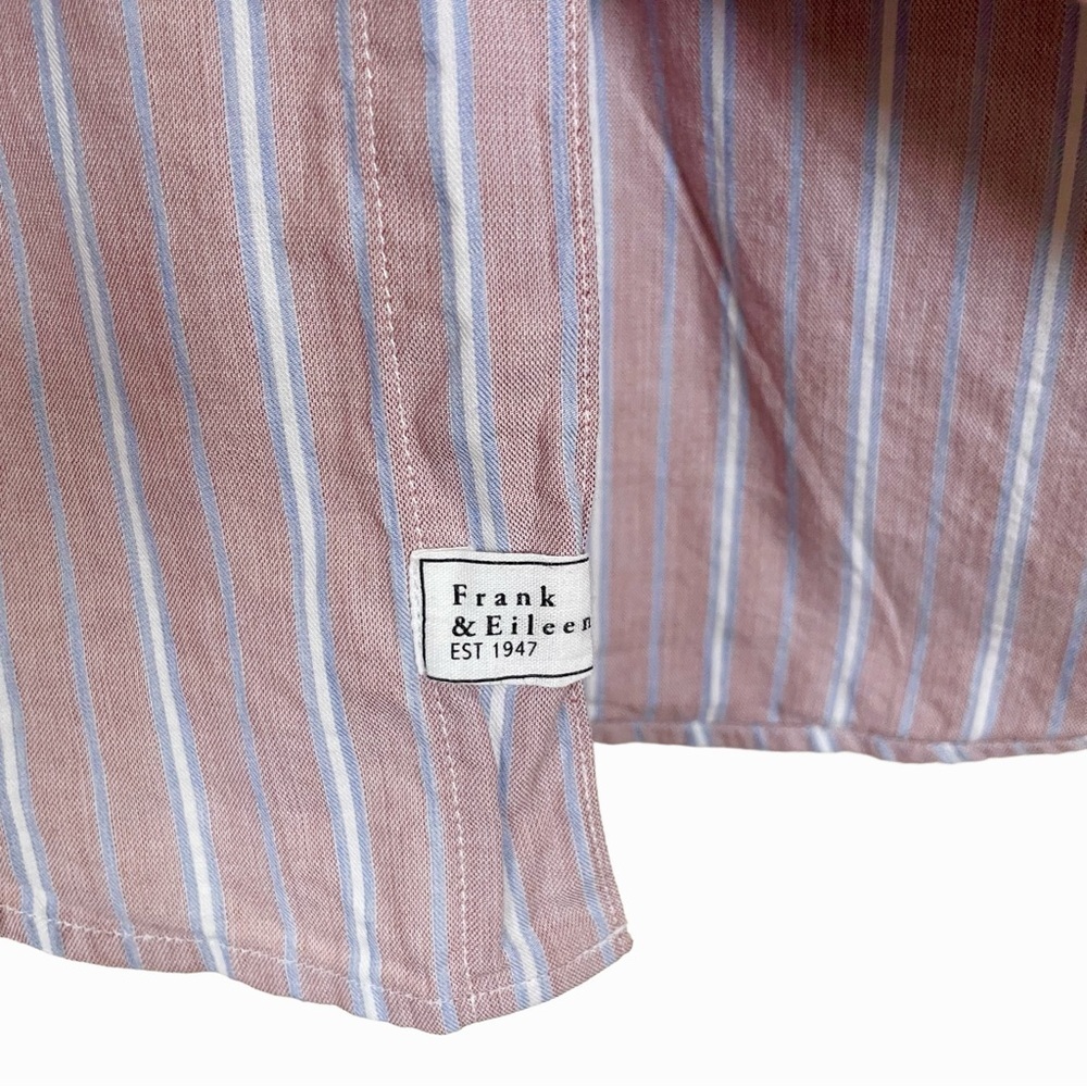 Frank & Eileen Barry Button Down Shirt Small Pink Blue Stripe - Picture 3 of 6